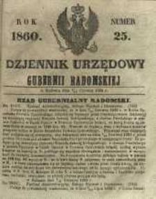 Dziennik Urzędowy Gubernii Radomskiej, 1860, nr 25