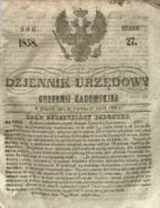 Dziennik Urzędowy Gubernii Radomskiej, 1858, nr 27