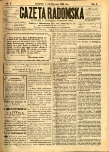 Gazeta Radomska, 1888, R. 5, nr 6