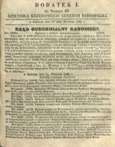 Dziennik Urzędowy Gubernii Radomskiej, 1860, nr 40, dod. I