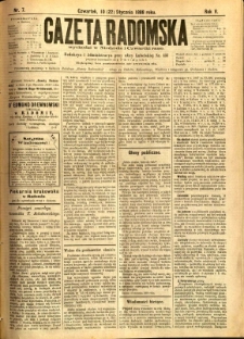 Gazeta Radomska, 1888, R. 5, nr 7
