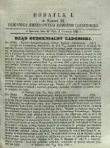 Dziennik Urzędowy Gubernii Radomskiej, 1861, nr 23, dod. I