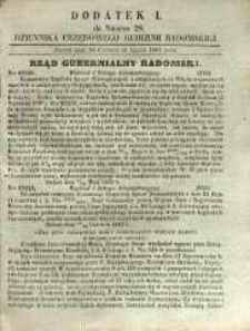 Dziennik Urzędowy Gubernii Radomskiej, 1861, nr 28, dod. I