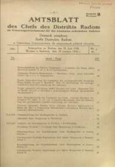 Amtsblatt des Chefs des Distrikts Radom im Generalgouvernement fűr die besetzten polnischen Gebiete = Dziennik urzędowy Szefa Dystryktu Radom w Generalnym Gubernatorstwie dla okupowanych polskich obszarów, 1940, nr 5, wyd. B