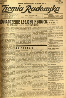 Ziemia Radomska, 1934, R. 7, nr 49