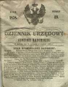 Dziennik Urzędowy Gubernii Radomskiej, 1858, nr 49