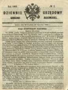Dziennik Urzędowy Gubernii Radomskiej, 1863, nr 2