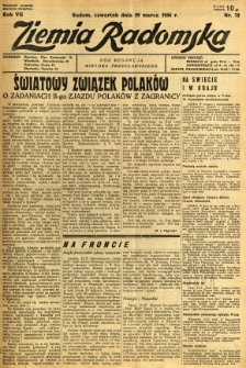 Ziemia Radomska, 1934, R. 7, nr 72