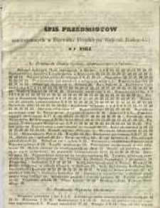 Dziennik Urzędowy Gubernii Radomskiej, 1864, spis przedmiotów