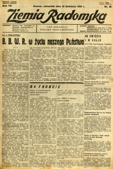 Ziemia Radomska, 1934, R. 7, nr 82