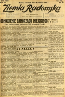Ziemia Radomska, 1934, R. 7, nr 88