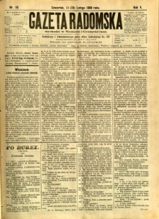 Gazeta Radomska, 1888, R. 5, nr 16
