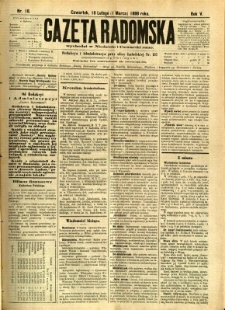 Gazeta Radomska, 1888, R. 5, nr 18