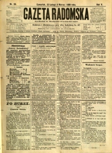 Gazeta Radomska, 1888, R. 5, nr 20