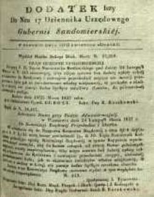 Dziennik Urzędowy Gubernii Sandomierskiej, 1837, nr 17, dod. I
