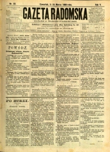 Gazeta Radomska, 1888, R. 5, nr 22