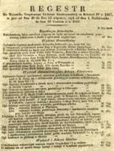 Regestr Do Dzeinnika Urzędowego Gubernii Sandomierskiej za Kwartał IV r. 1837, to jest: od Nru 40 do Nru 53 włącznie, czyli od dnia 1 Października do dnia 31 Grudnia t. r. 1837
