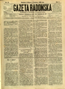 Gazeta Radomska, 1888, R. 5, nr 27
