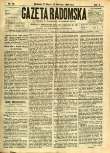Gazeta Radomska, 1888, R. 5, nr 29