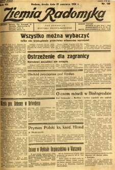 Ziemia Radomska, 1934, R. 7, nr 144