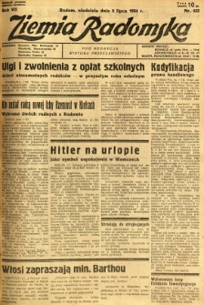 Ziemia Radomska, 1934, R. 7, nr 153