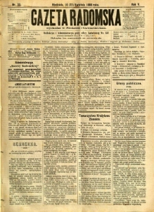 Gazeta Radomska, 1888, R. 5, nr 33