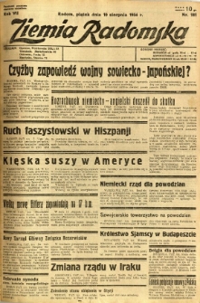 Ziemia Radomska, 1934, R. 7, nr 181