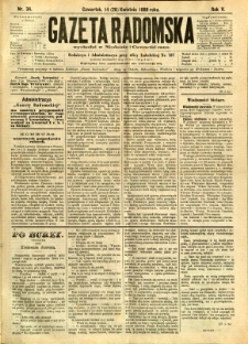 Gazeta Radomska, 1888, R. 5, nr 34