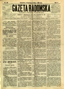 Gazeta Radomska, 1888, R. 5, nr 36