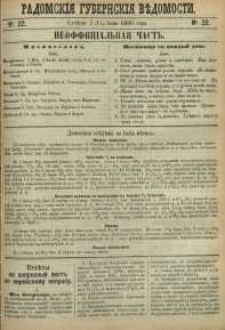 Radomskiâ Gubernskiâ Vĕdomosti, 1890, nr 22, čast́ neofficìal ́naâ
