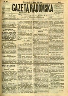 Gazeta Radomska, 1888, R. 5, nr 40