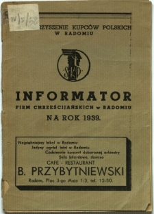 Informator firm chrześcijańskich w Radomiu na rok 1939