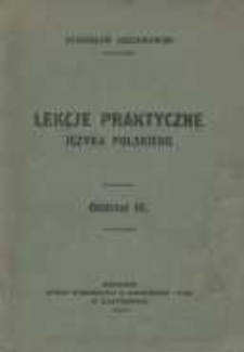 Lekcje praktyczne języka polskiego : oddział III