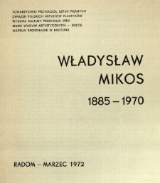 Władysław Mikos : 1885-1970
