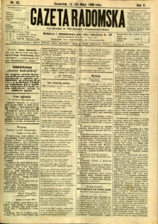Gazeta Radomska, 1888, R. 5, nr 42