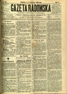 Gazeta Radomska, 1888, R. 5, nr 49