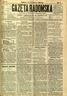 Gazeta Radomska, 1888, R. 5, nr 51