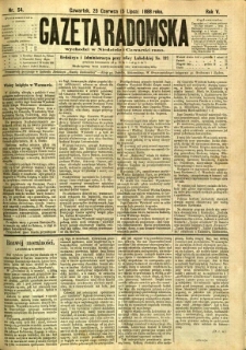 Gazeta Radomska, 1888, R. 5, nr 54