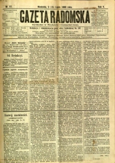 Gazeta Radomska, 1888, R. 5, nr 57