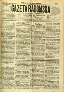 Gazeta Radomska, 1888, R. 5, nr 61
