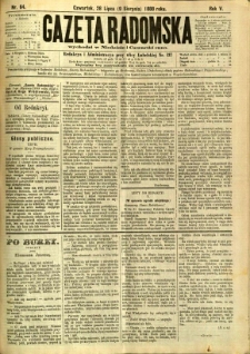 Gazeta Radomska, 1888, R. 5, nr 64