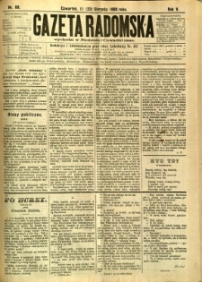 Gazeta Radomska, 1888, R. 5, nr 68