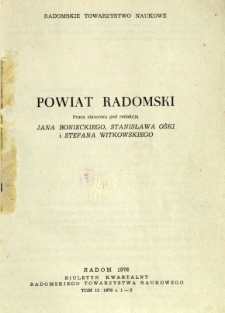 Biuletyn Kwartalny Radomskiego Towarzystwa Naukowego, 1976, T. 13, z. 1-2