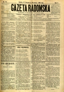 Gazeta Radomska, 1888, R. 5, nr 73
