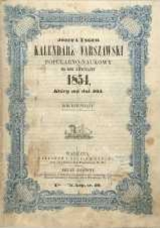 Kalendarz warszawski popularno naukowy na rok przestępny 1854. R. 9