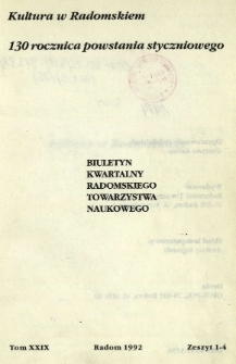Biuletyn Kwartalny Radomskiego Towarzystwa Naukowego, 1992, T. 29, z. 1-4