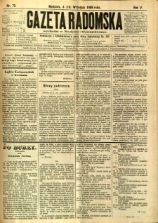 Gazeta Radomska, 1888, R. 5, nr 75