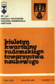 Biuletyn Kwartalny Radomskiego Towarzystwa Naukowego, 1985, T. 22, z. 3-4