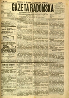 Gazeta Radomska, 1888, R. 5, nr 81