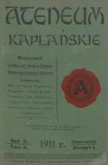 Ateneum Kapłańskie, 1911, R. 3, T. 6, z. 1